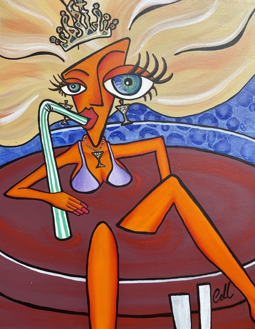 NZ Pop art painting of Frida Kahlo by Collette Fergus a New Zealand Contemporary Artist